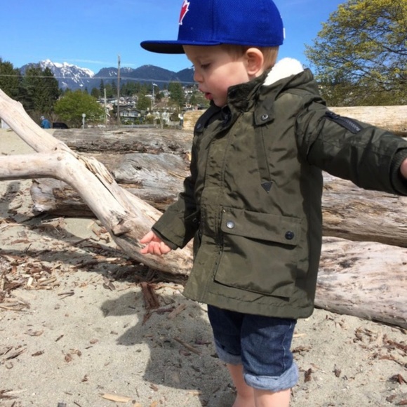 1.5-2.5y H&M Kids Army Green Winter Jacket - Picture 1 of 11